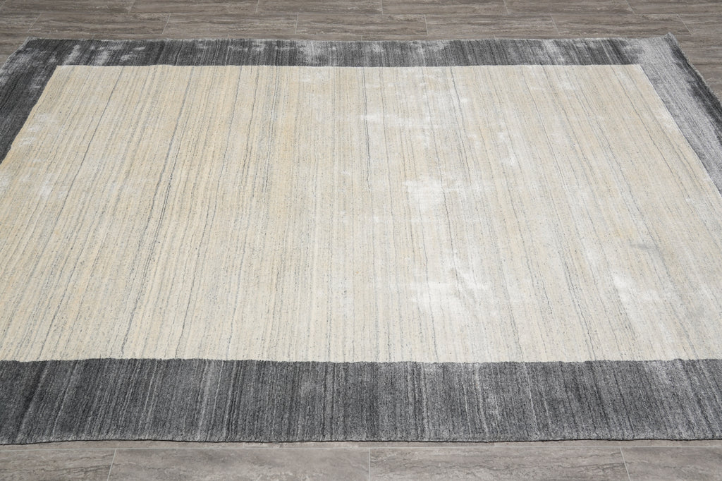 6.3 x 9.6 New Handmade Wool Modern Rug Solid Plain Color #F-4534