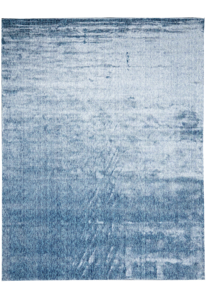 8 x 10.4 Light Blue  Solid Plain Color Modern Handmade Rug Bamboo Silk