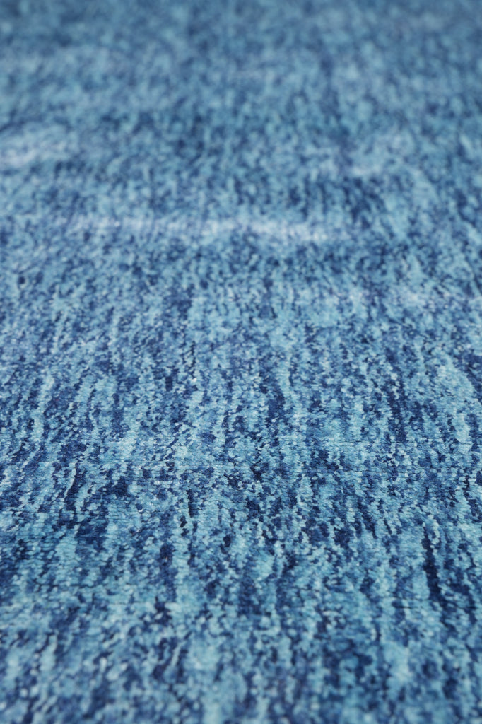 8 x 10.4 Light Blue  Solid Plain Color Modern Handmade Rug Bamboo Silk #F-4535