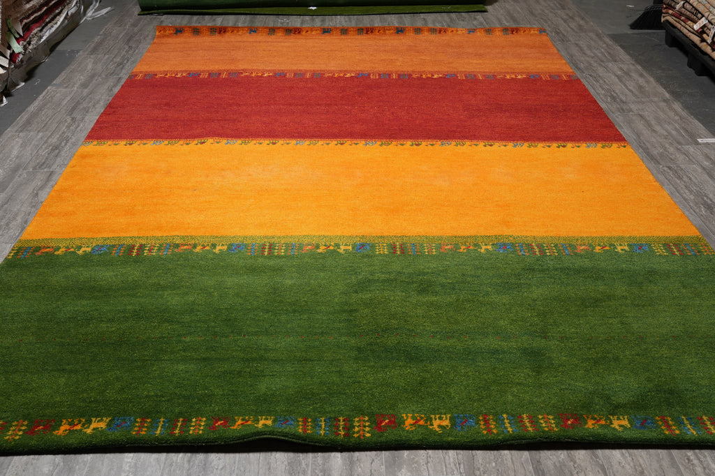 9 x 12 Quality Handmade Wool Modern Gabbeh Rug #F-4536