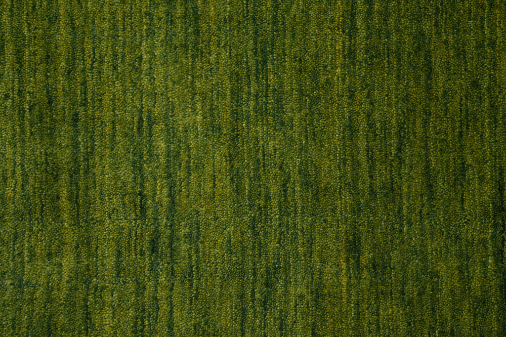 9 x 12 Green Plain Solid Color Handmade Contemporary Gabbeh Rug #F-4537