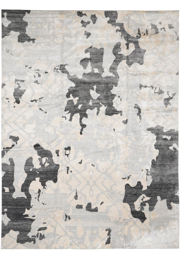 9 x 11.9 Handmade Modern Quality Rug Wool and Silk