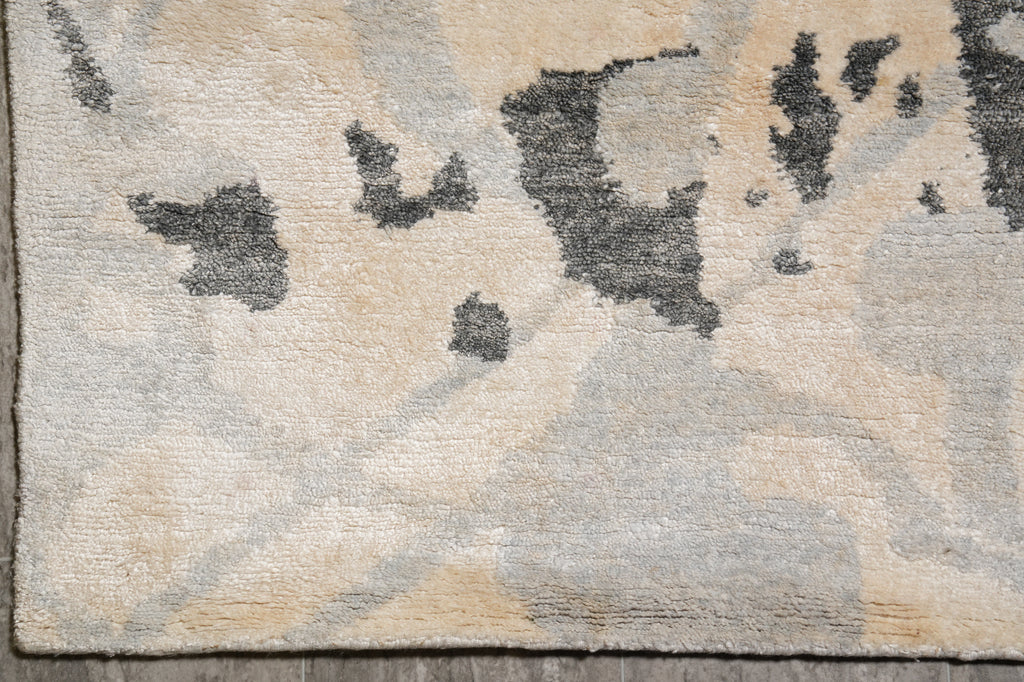 9 x 11.9 Handmade Modern Quality Rug Wool and Silk #F-4538