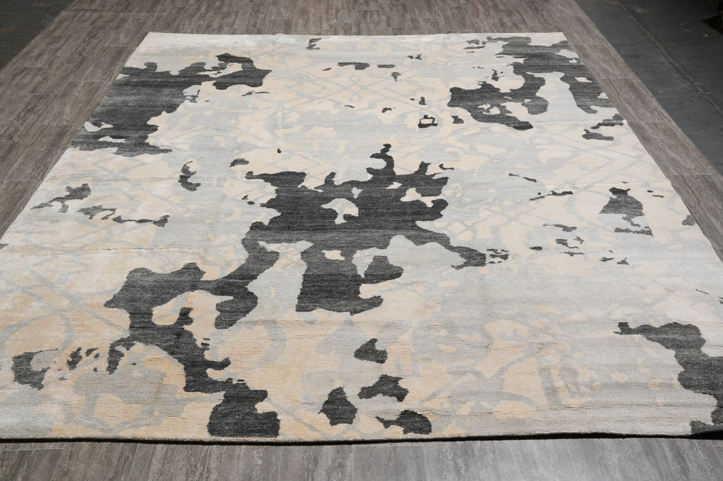 9 x 11.9 Handmade Modern Quality Rug Wool and Silk #F-4538