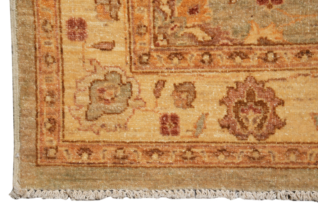 4 x 17.9 Feet Long Wide Handmade Runner Green Gold #PIX-10484