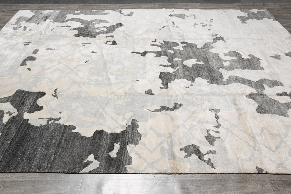 9 x 11.9 Handmade Modern Quality Rug Wool and Silk #F-4538