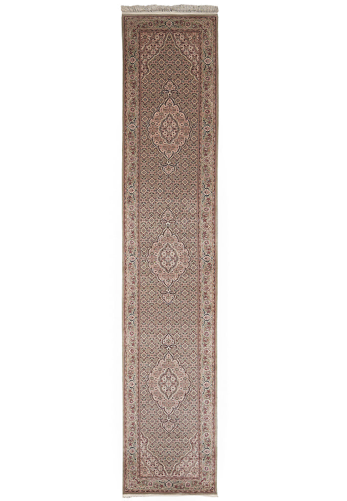 2.7 x 13.8 LIGHT GREEN High Quality Handmade Runner 