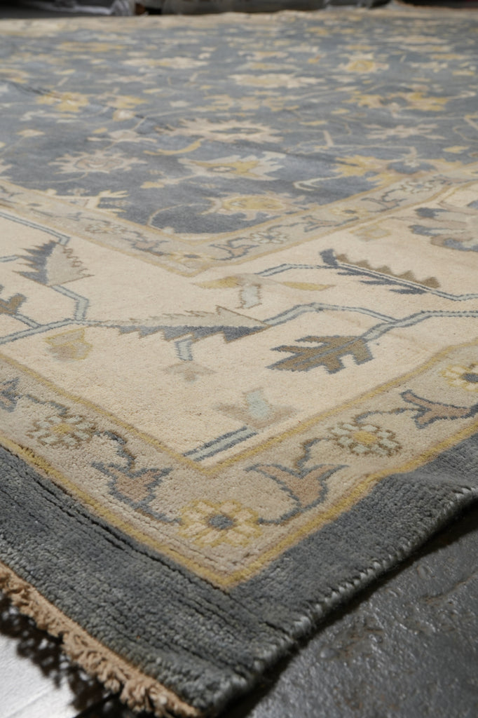 12 x 17 Large Handmade Wool Rug Gray #F-4539