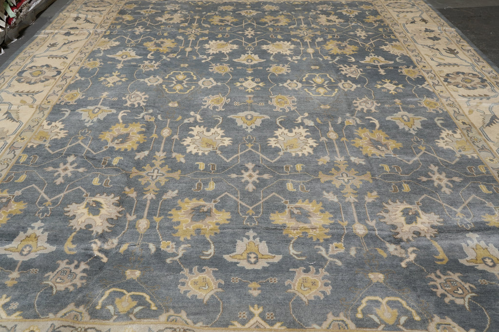 12 x 17 Large Handmade Wool Rug Gray #F-4539