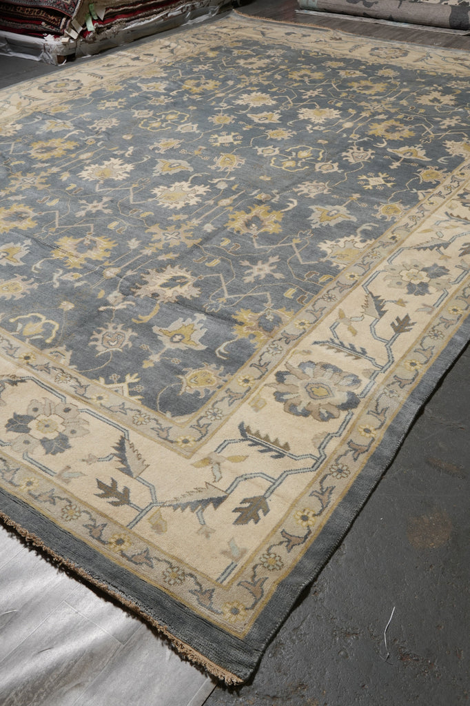 12 x 17 Large Handmade Wool Rug Gray #F-4539