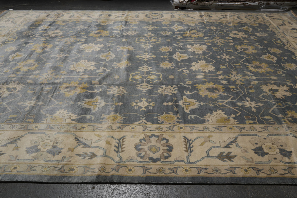 12 x 17 Large Handmade Wool Rug Gray #F-4539
