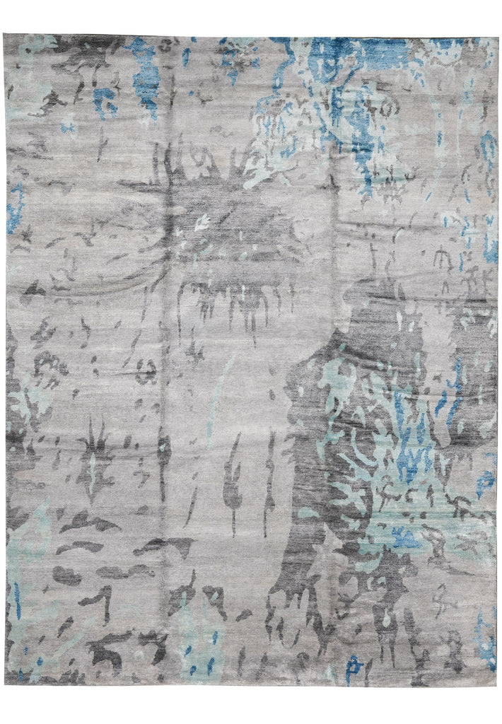 9 x 12 Quality Handmade Contemporary Rug Wool and Silk