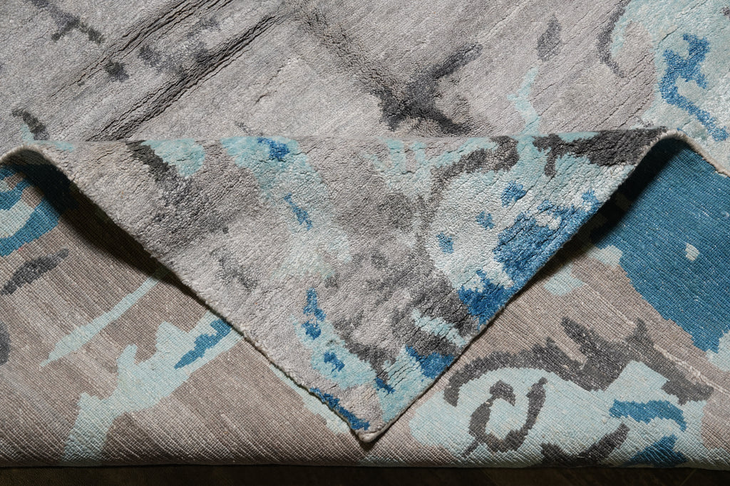 9 x 12 Quality Handmade Contemporary Rug Wool and Silk #F-4540