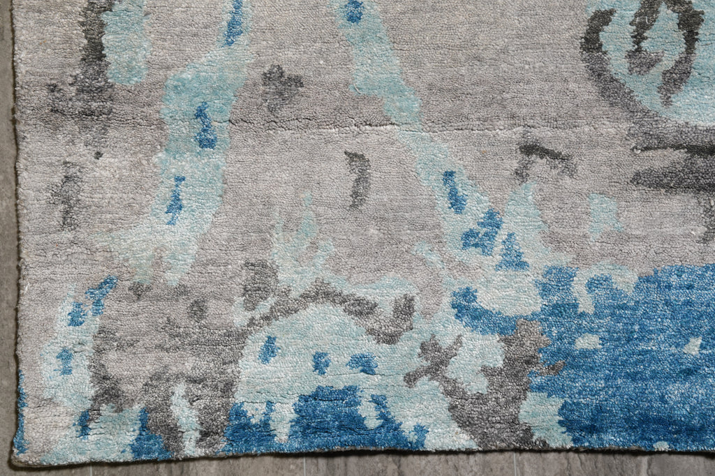 9 x 12 Quality Handmade Contemporary Rug Wool and Silk #F-4540