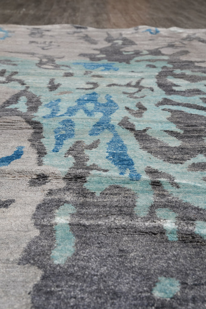 9 x 12 Quality Handmade Contemporary Rug Wool and Silk #F-4540