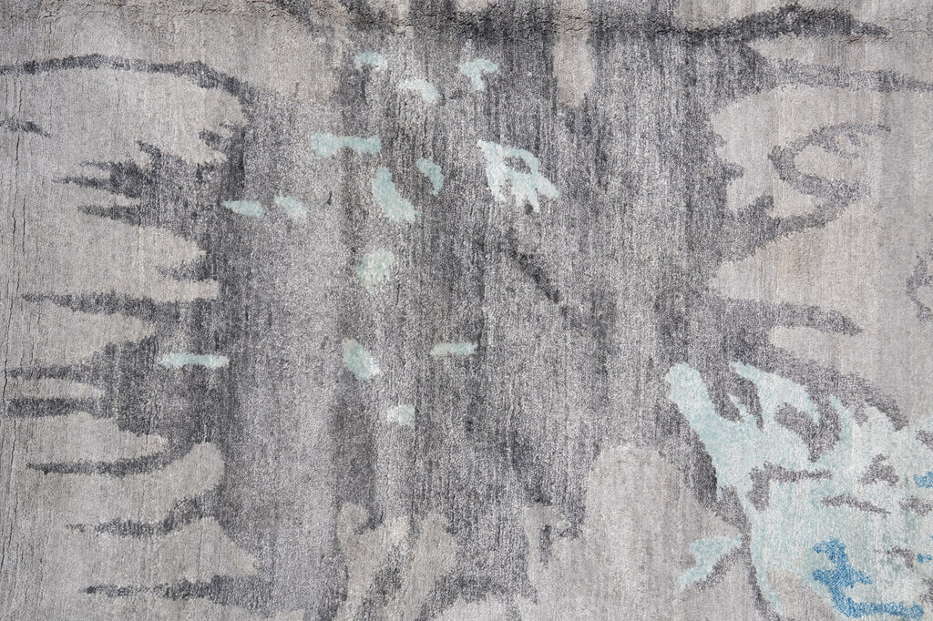 9 x 12 Quality Handmade Contemporary Rug Wool and Silk #F-4540