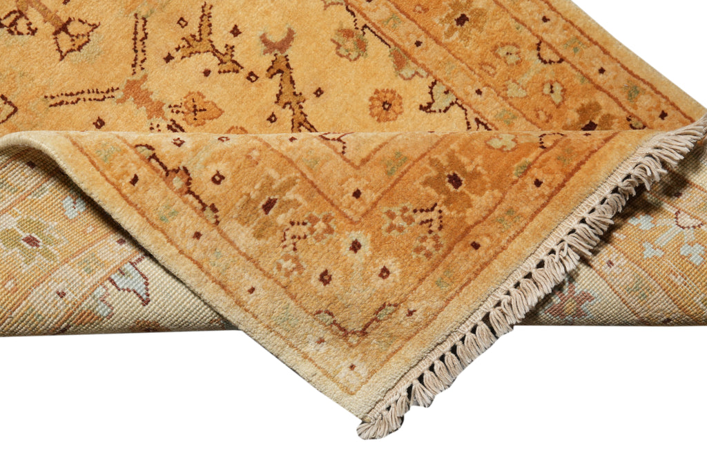 2.8 x 15.7 Feet Long Golden Handmade Oushak Runner Natural Wool #PIX-14437