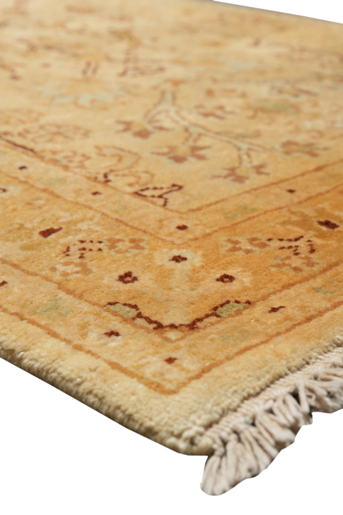 2.8 x 15.7 Feet Long Golden Handmade Oushak Runner Natural Wool #PIX-14437