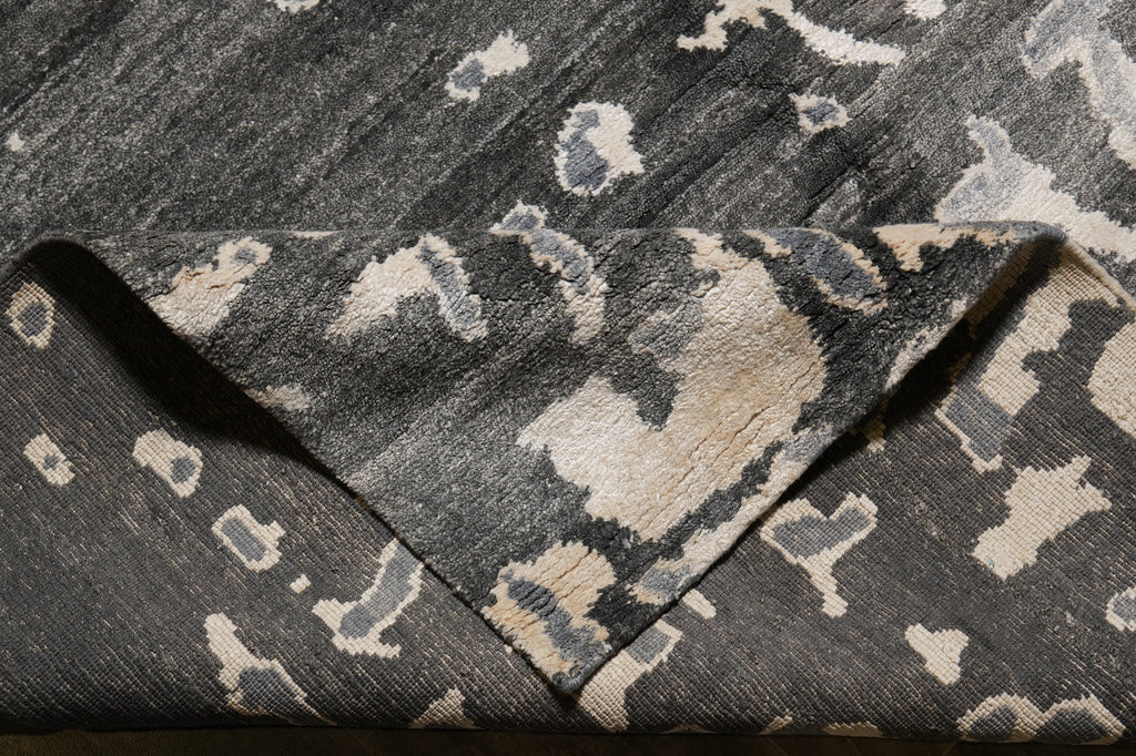10 x 13.9 Modern Handmade Wool and Silk Quality Rug Gray #F-4541