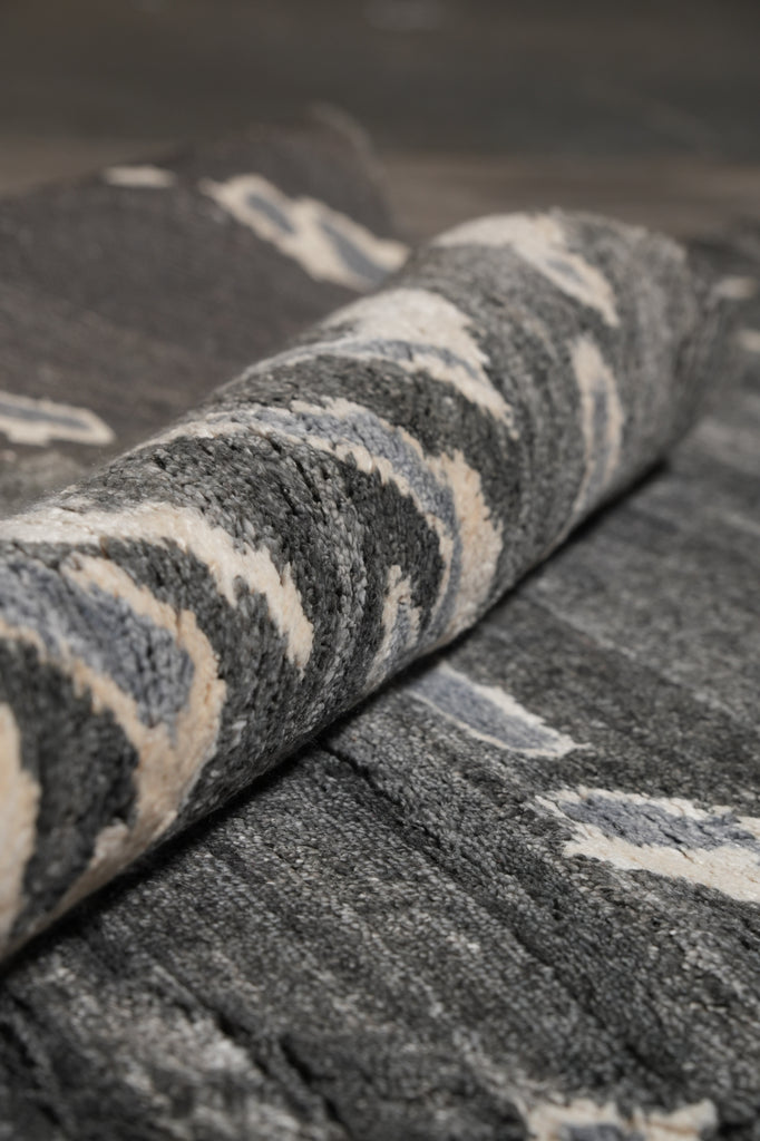 10 x 13.9 Modern Handmade Wool and Silk Quality Rug Gray #F-4541