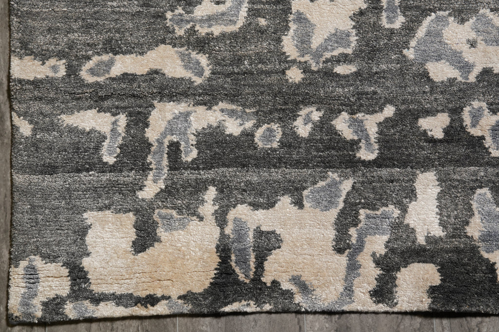10 x 13.9 Modern Handmade Wool and Silk Quality Rug Gray #F-4541