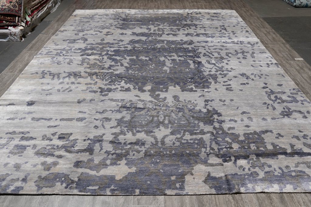 10 x 14 Quality Handmade Contemporary Rug Wool and Silk #F-4542