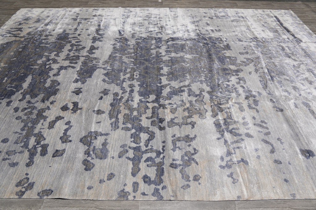 10 x 14 Quality Handmade Contemporary Rug Wool and Silk #F-4542