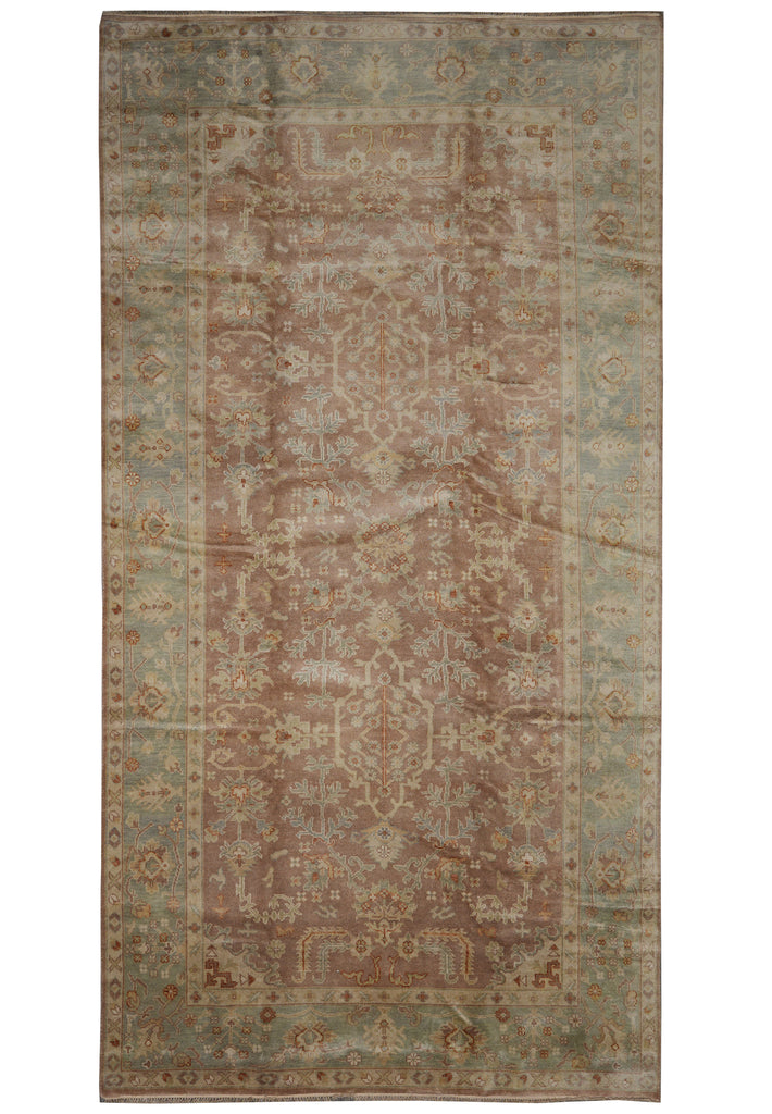 8.4 x 15.7 Rare Odd Size Wool Handmade Rug Rust Green 