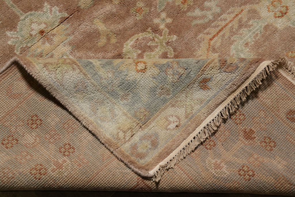 8.4 x 15.7 Rare Odd Size Wool Handmade Rug Rust Green #F-4543