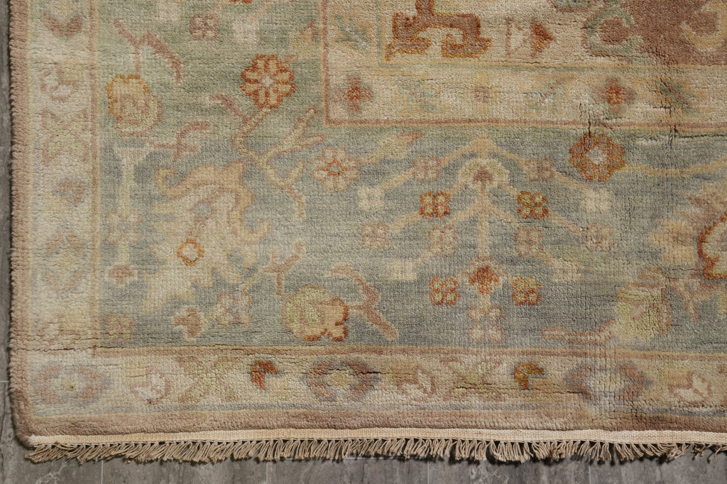 8.4 x 15.7 Rare Odd Size Wool Handmade Rug Rust Green #F-4543