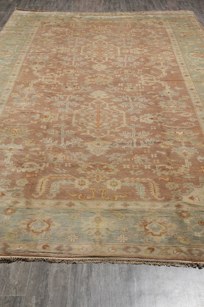 8.4 x 15.7 Rare Odd Size Wool Handmade Rug Rust Green #F-4543