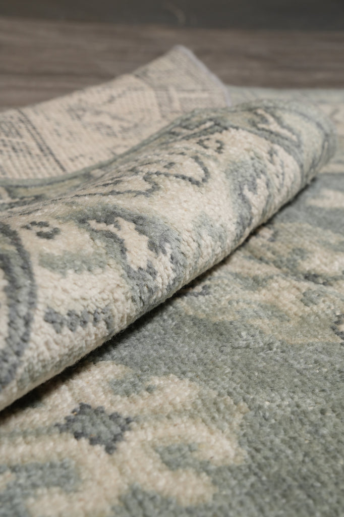 9 x 12 New Handmade Chotan Rug Low Wool Pile Gray Sage #F-4545
