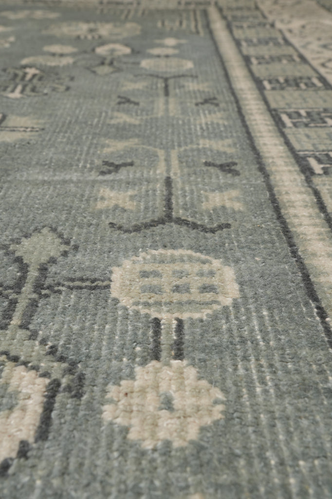 9 x 12 New Handmade Chotan Rug Low Wool Pile Gray Sage #F-4545