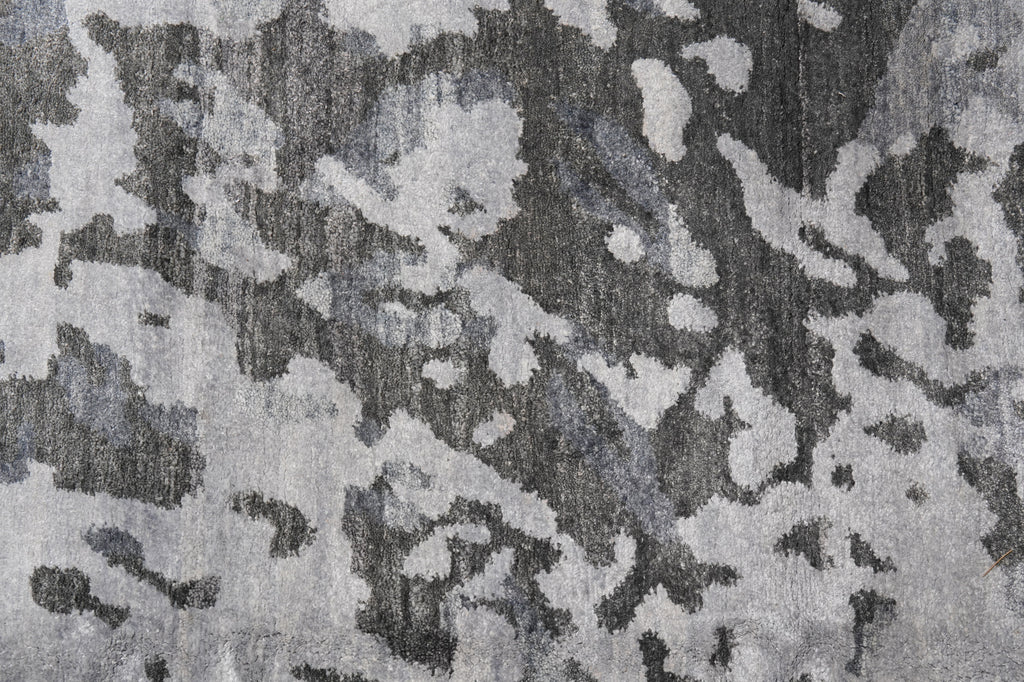 9 x 12 Modern Gray Handmade Quality Rug Wool and Silk #F-4547