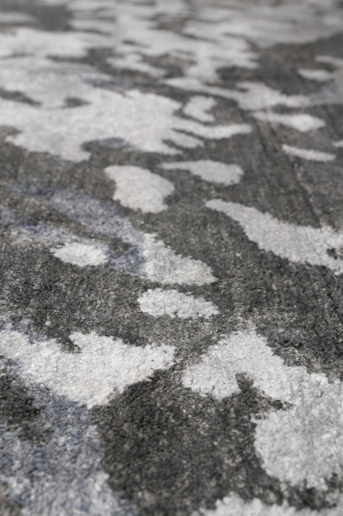 9 x 12 Modern Gray Handmade Quality Rug Wool and Silk #F-4547