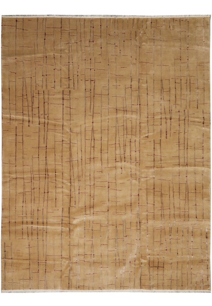 8 x 10.4 Contemporary Wool and Silk Quality Handmade Modern Rug