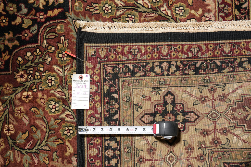 10 x 14 High Quality  Black Kermanshah Wool Handmade Rug #PIX-6819