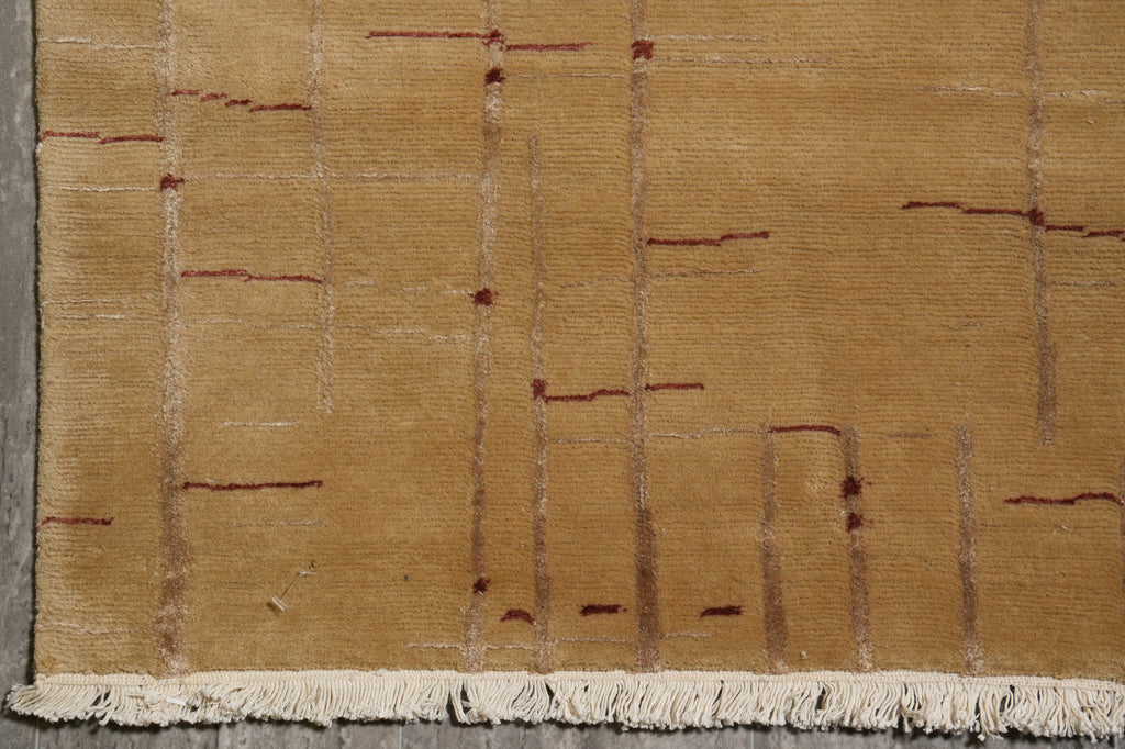 8 x 10.4 Contemporary Wool and Silk Quality Handmade Modern Rug #F-4548
