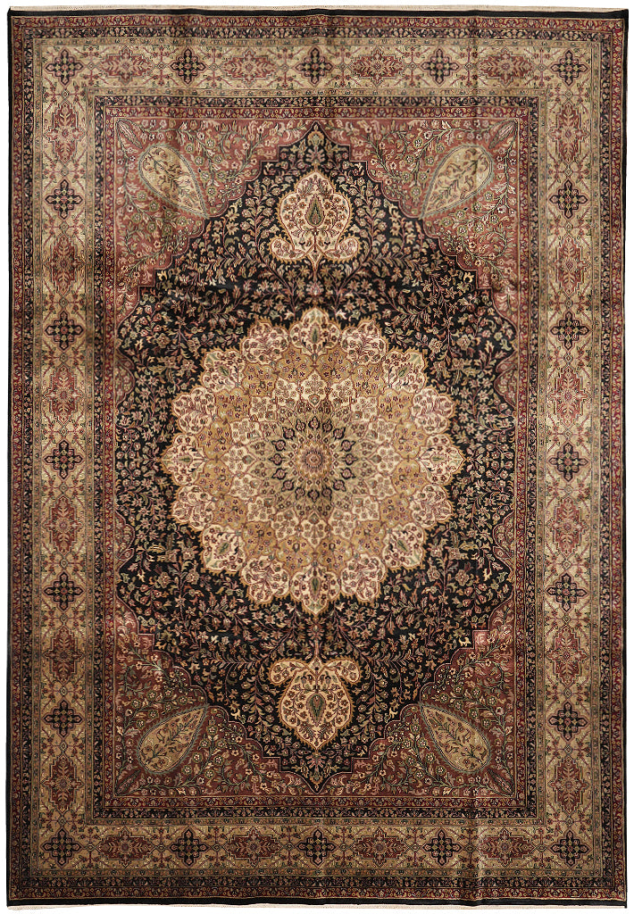10 x 14 High Quality  Black Kermanshah Wool Handmade Rug