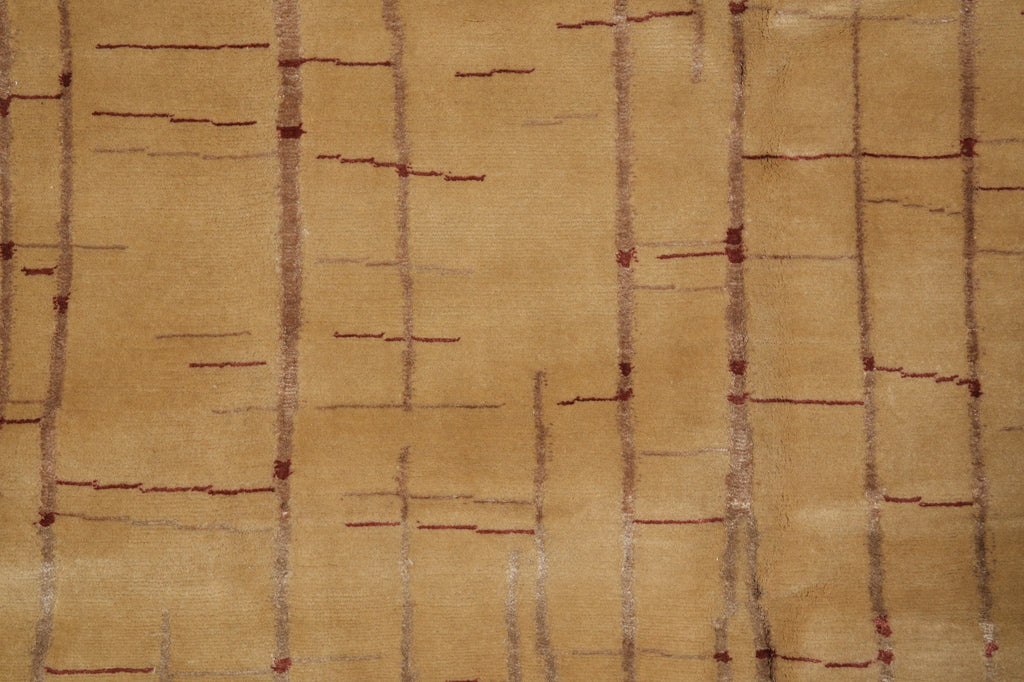 8 x 10.4 Contemporary Wool and Silk Quality Handmade Modern Rug #F-4548