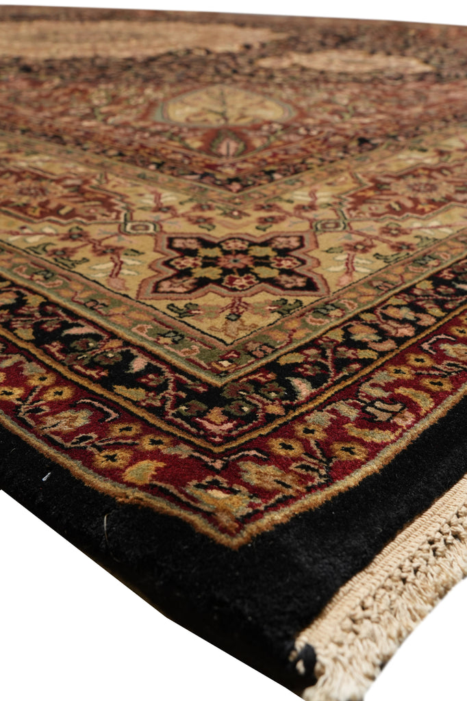 10 x 14 High Quality  Black Kermanshah Wool Handmade Rug #PIX-6819