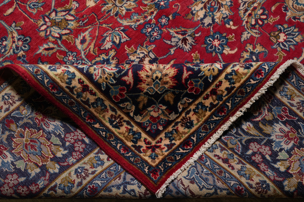 10 x 13 Sale Genuine Persian Najafabad Esfahan Wool Rug Red Blue Iran Traditional #F-4549