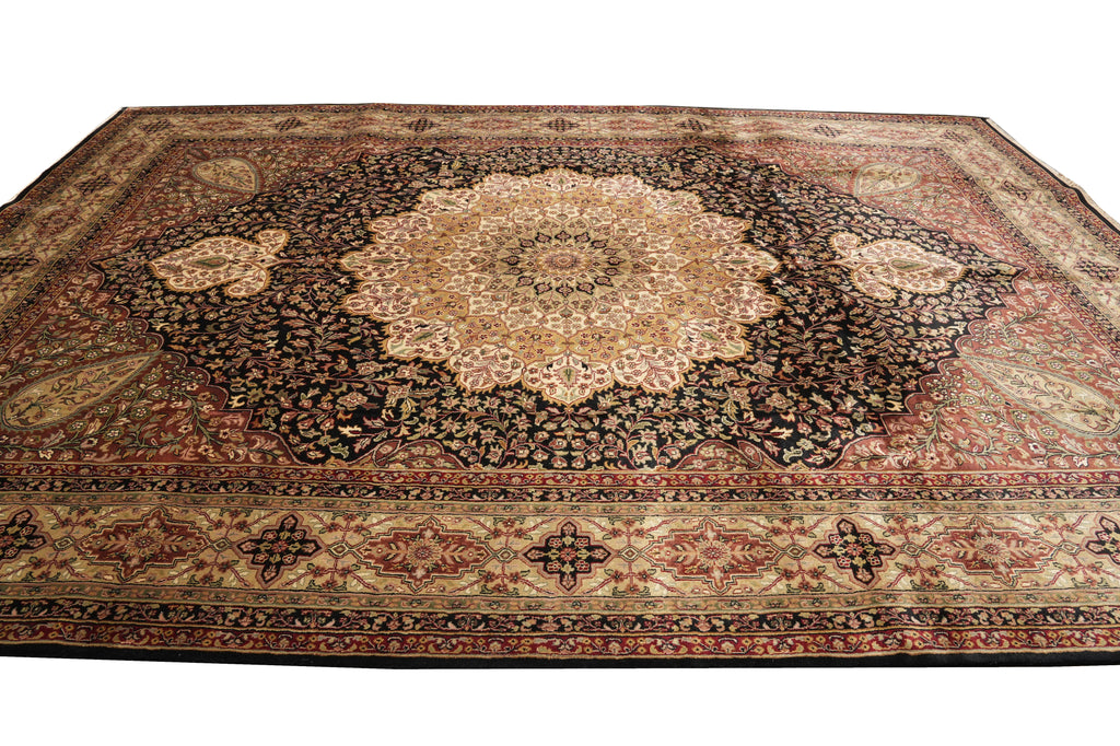 10 x 14 High Quality  Black Kermanshah Wool Handmade Rug #PIX-6819