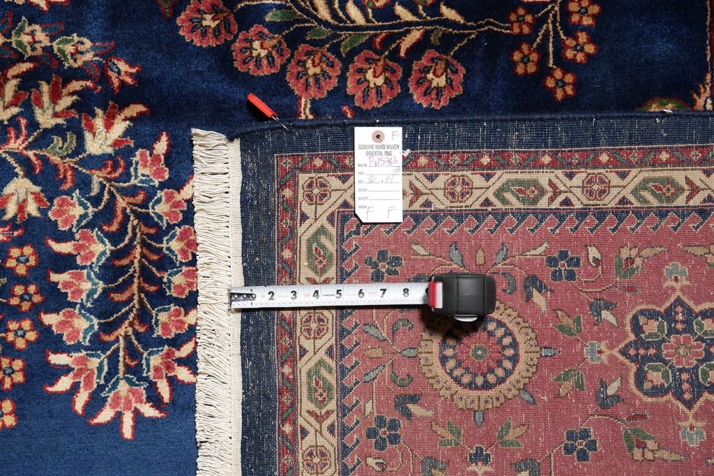 10 x 14 Sarouk Mohajeran Lustrous Silky Wool Blue Rug #PIX-15763