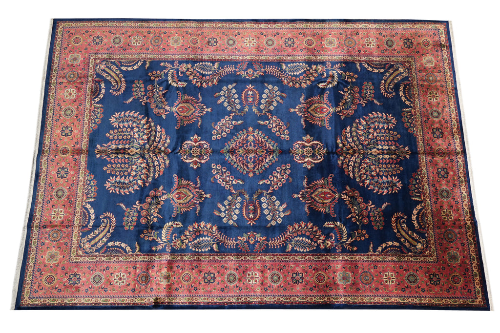10 x 14 Sarouk Mohajeran Lustrous Silky Wool Blue Rug #PIX-15763