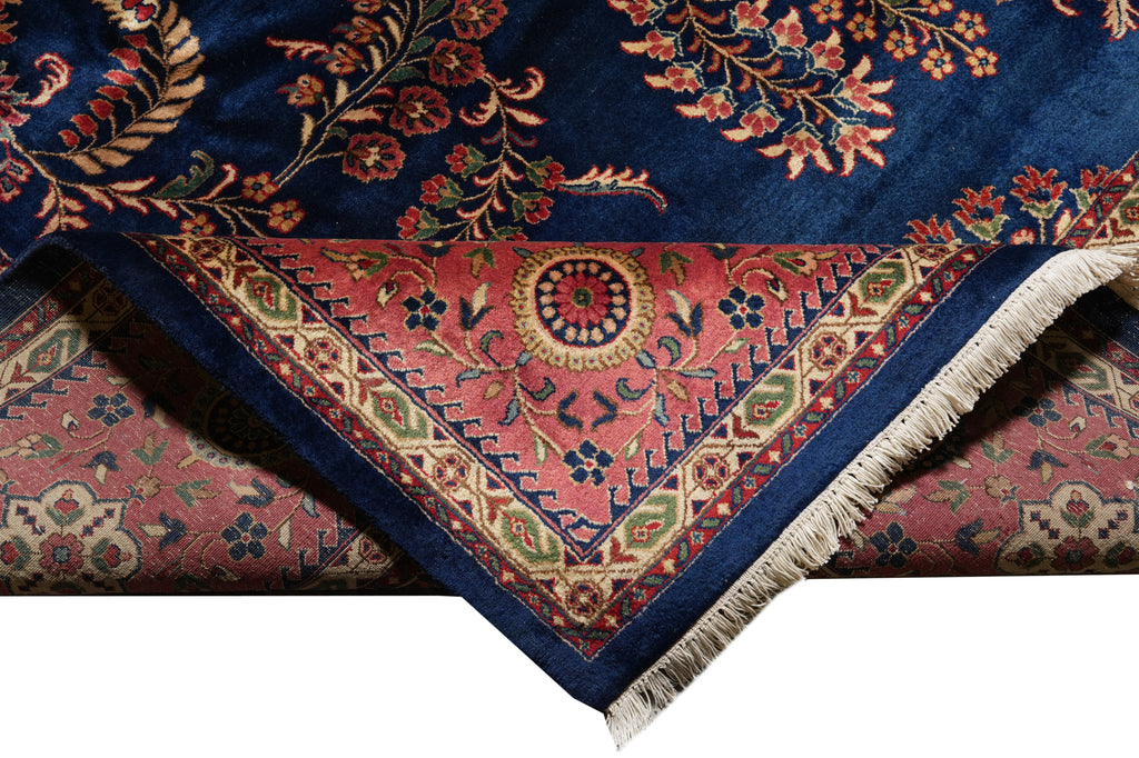 10 x 14 Sarouk Mohajeran Lustrous Silky Wool Blue Rug #PIX-15763