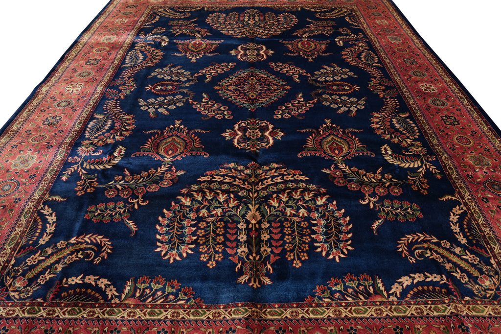 10 x 14 Sarouk Mohajeran Lustrous Silky Wool Blue Rug #PIX-15763