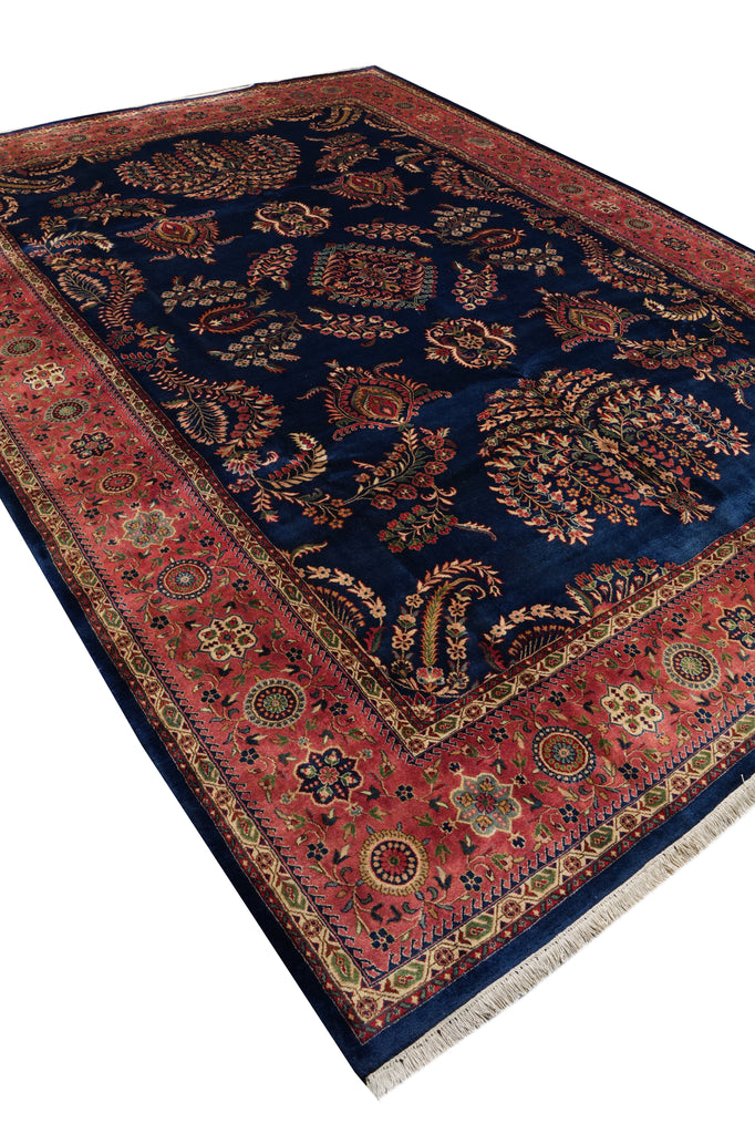 10 x 14 Sarouk Mohajeran Lustrous Silky Wool Blue Rug #PIX-15763