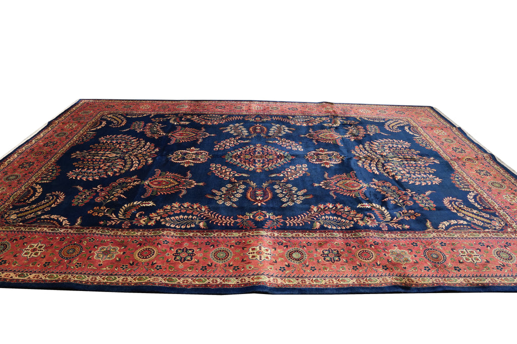 10 x 14 Sarouk Mohajeran Lustrous Silky Wool Blue Rug #PIX-15763