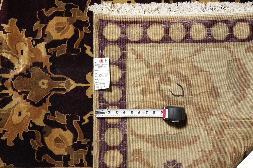 10 x 14 Eggplant Purple High Quality Agra Rug  #PIX-975